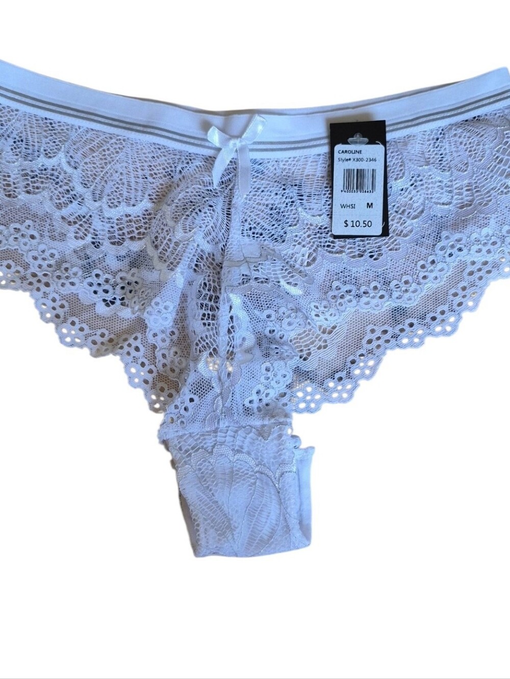 Frederick's of Hollywood Caroline White Lace Bikini Panty New With Tags M